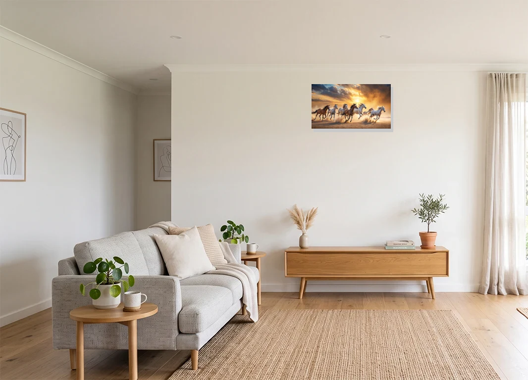Office mockup with artwork