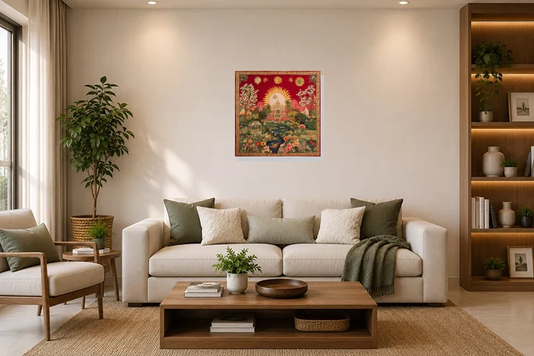Hotel Lobby mockup with artwork