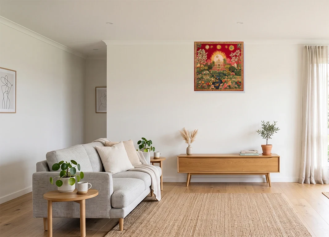 Office mockup with artwork