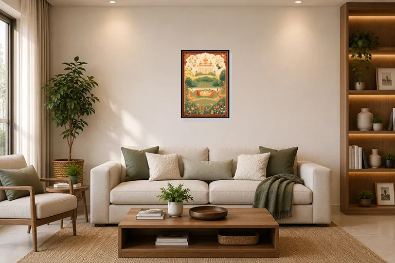 Hotel Lobby mockup with artwork