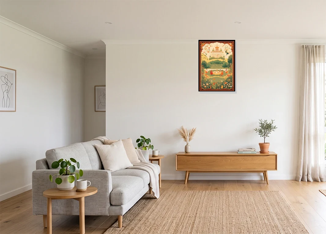 Office mockup with artwork