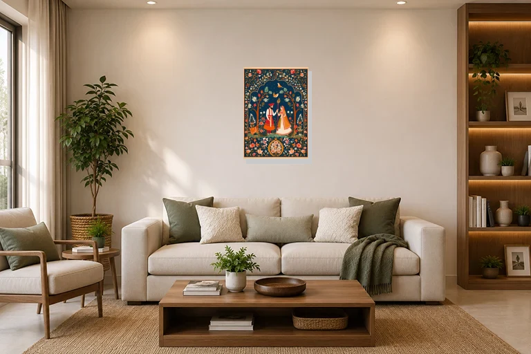 Hotel Lobby mockup with artwork