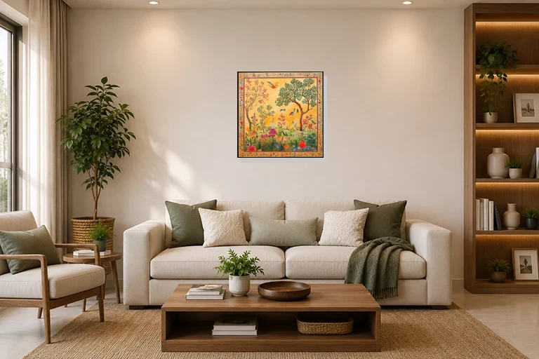 Hotel Lobby mockup with artwork
