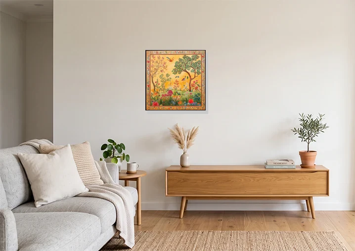 Living Room mockup with artwork
