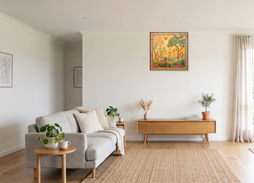 Office mockup with artwork