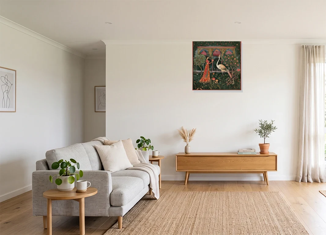 Office mockup with artwork