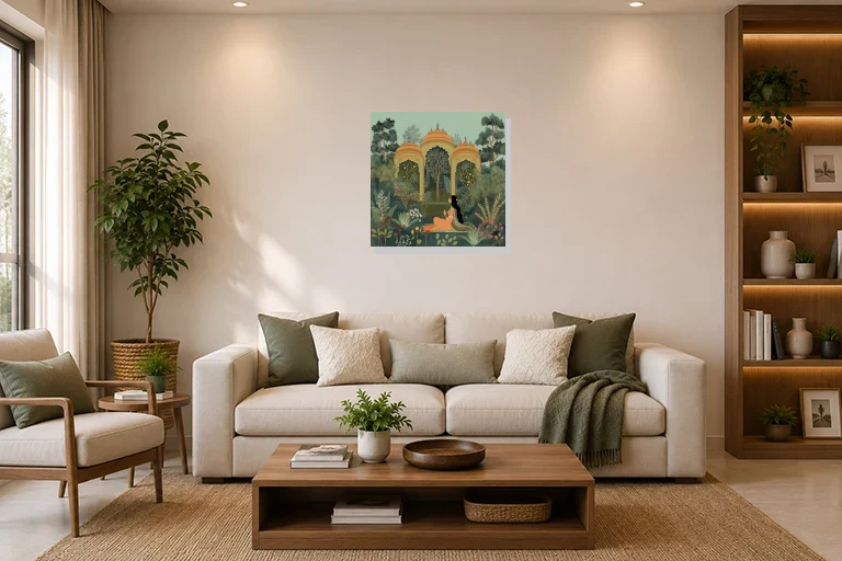 Hotel Lobby mockup with artwork