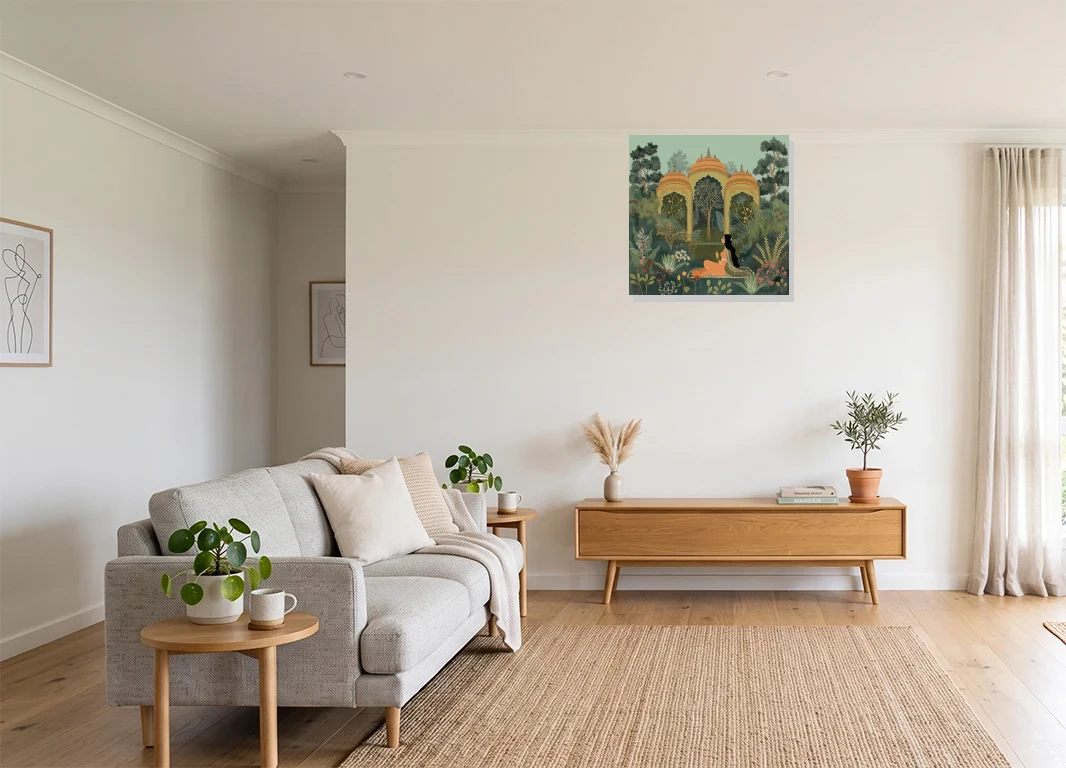 Office mockup with artwork