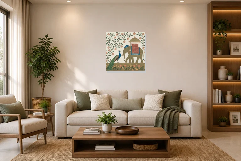 Hotel Lobby mockup with artwork