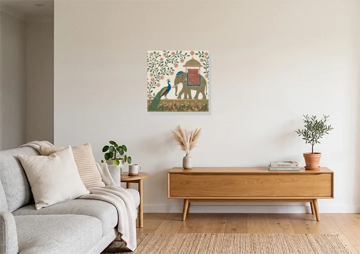 Living Room mockup with artwork