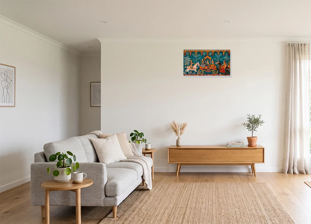 Office mockup with artwork