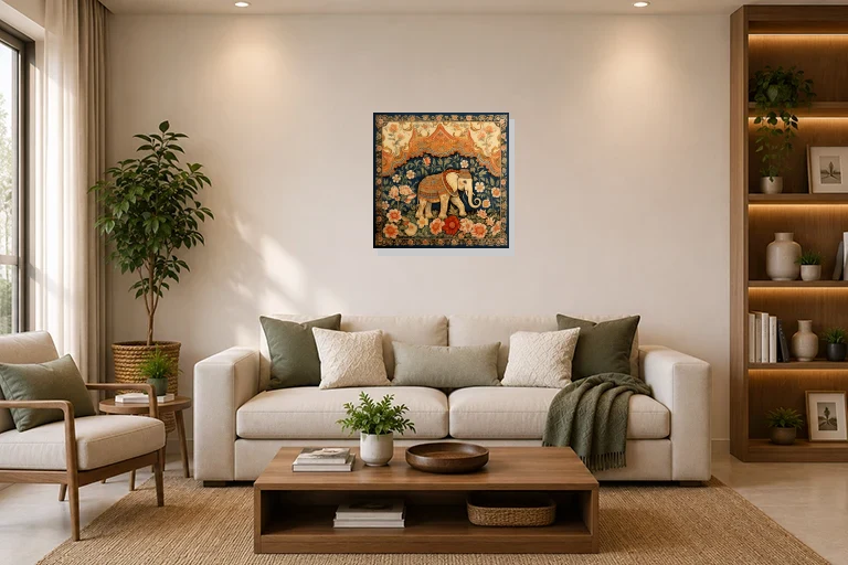 Hotel Lobby mockup with artwork