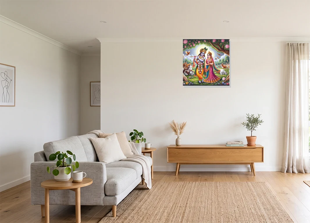 Office mockup with artwork