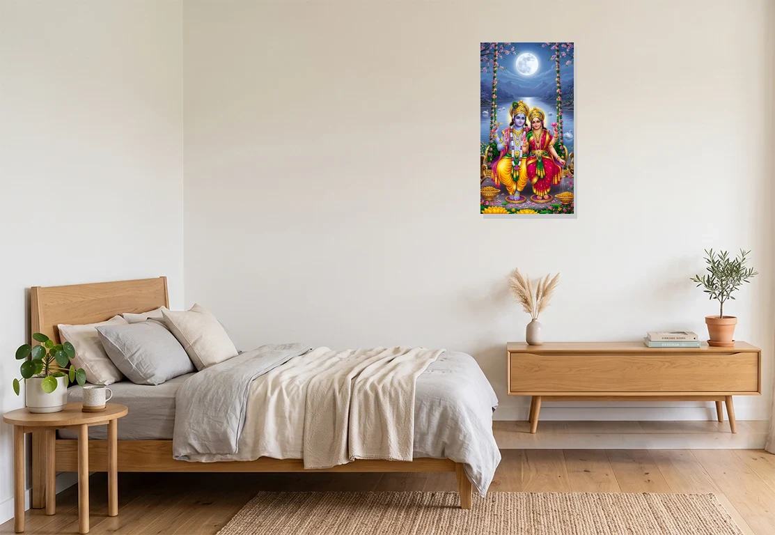 Bedroom mockup with artwork