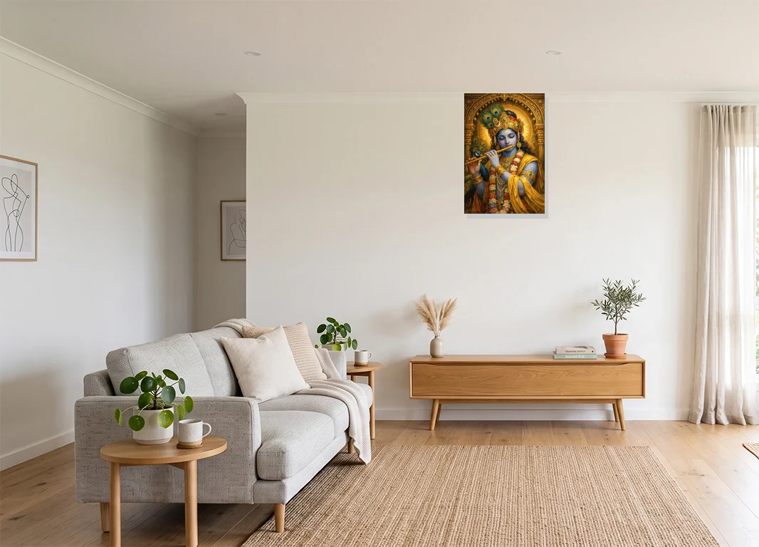 Office mockup with artwork