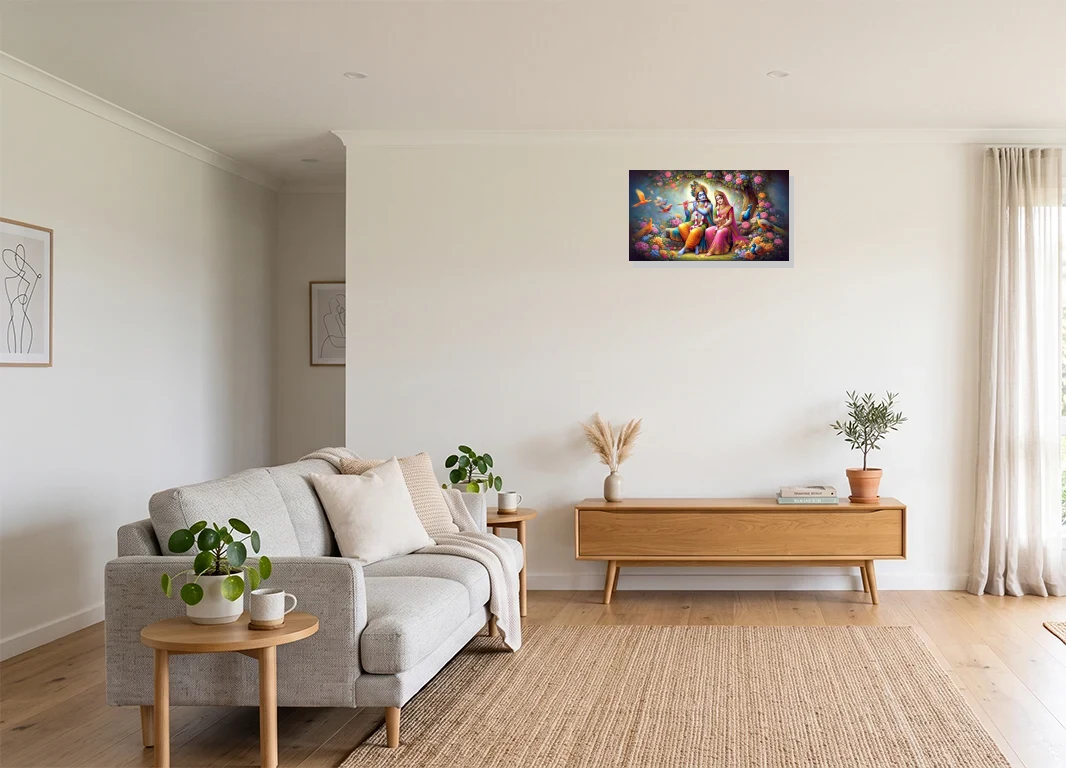 Office mockup with artwork