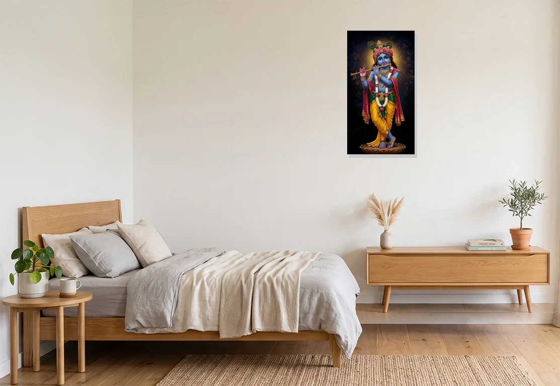 Bedroom mockup with artwork