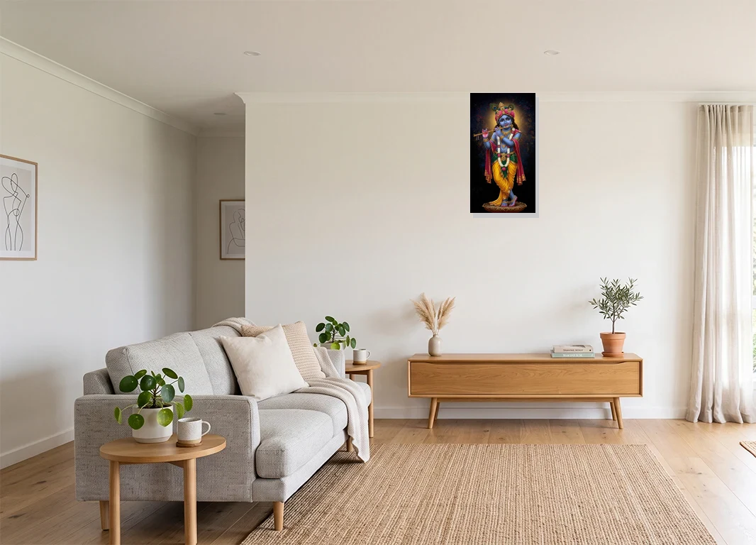 Office mockup with artwork