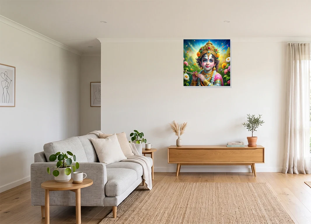 Office mockup with artwork