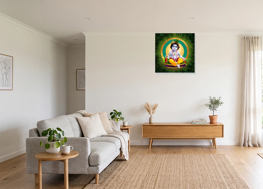 Office mockup with artwork