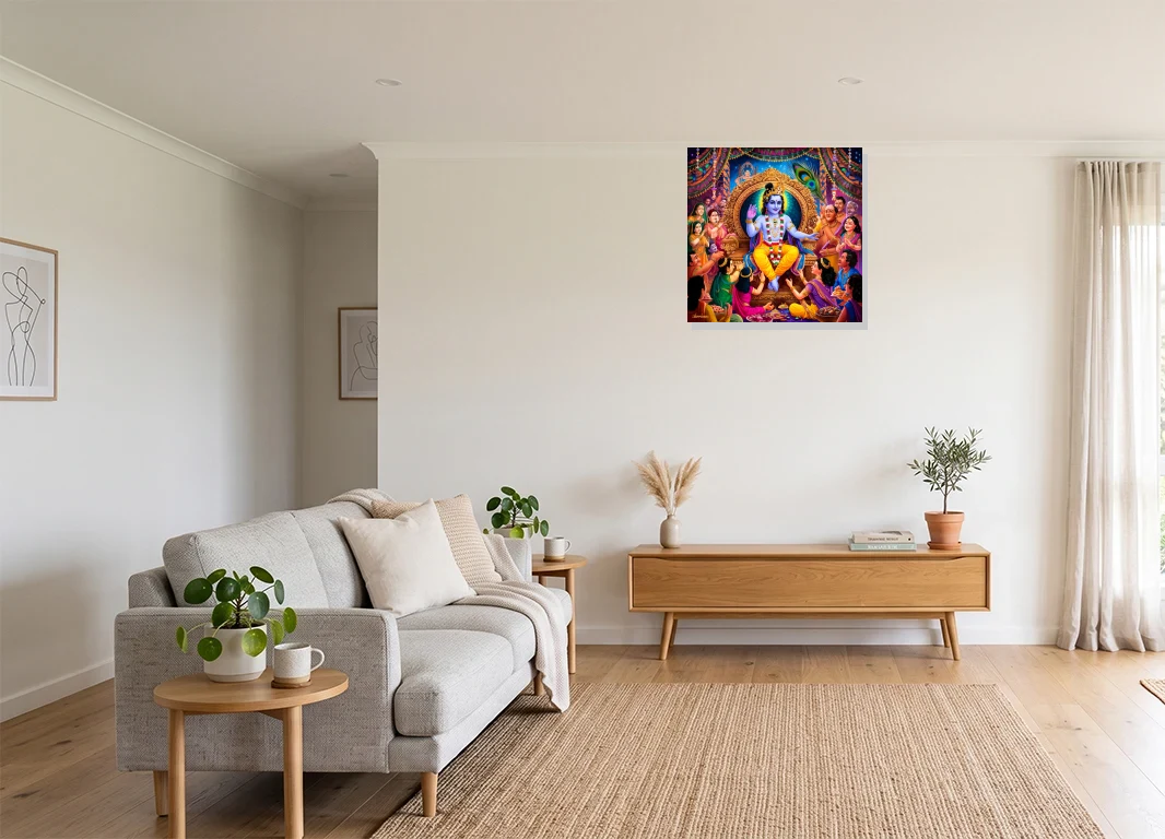 Office mockup with artwork
