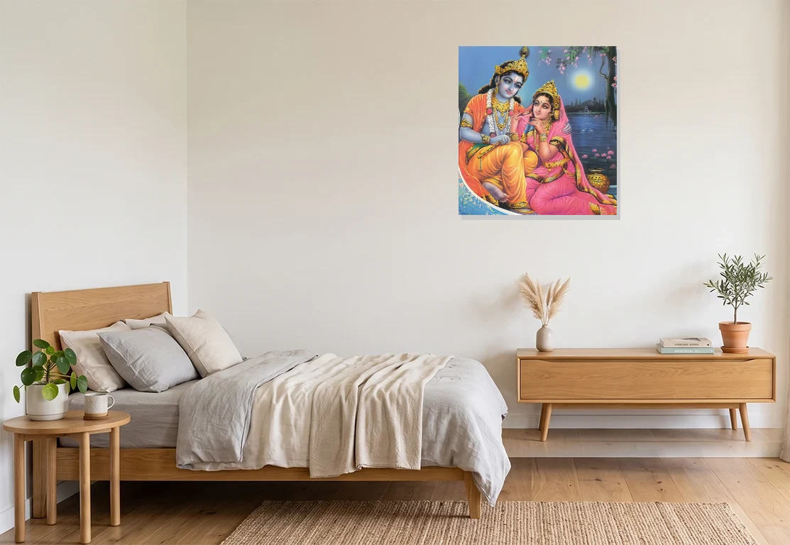 Bedroom mockup with artwork