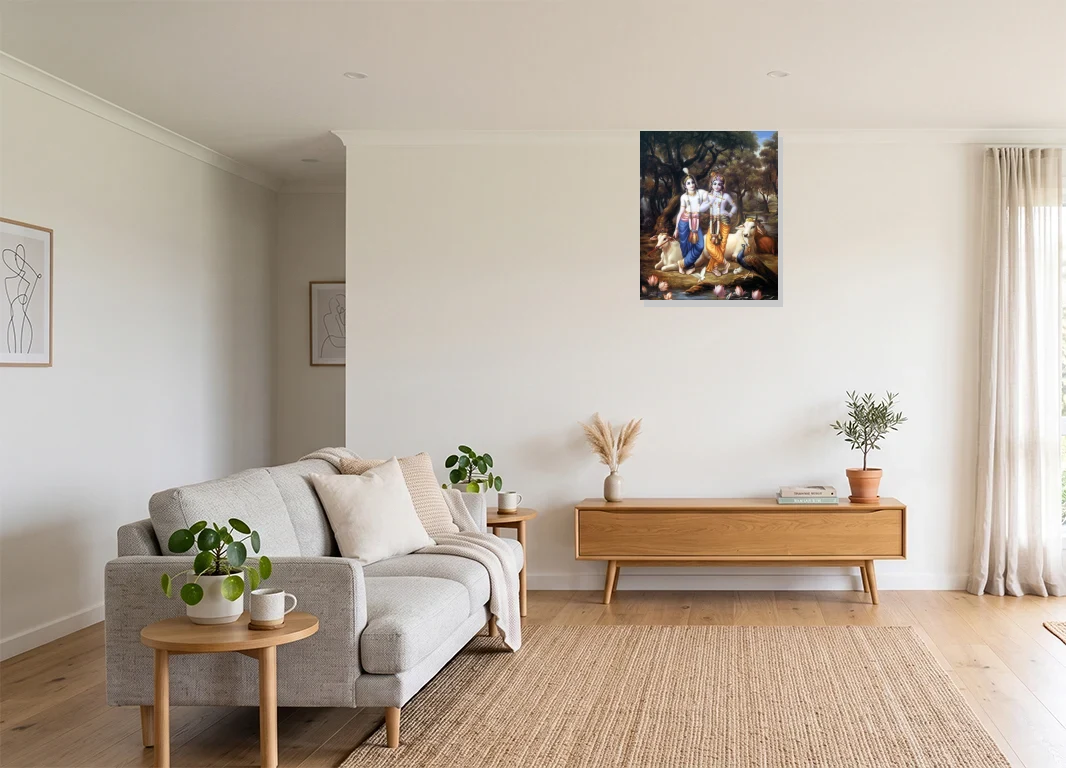 Office mockup with artwork