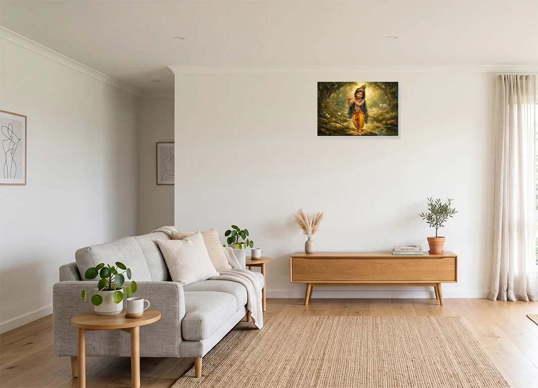 Office mockup with artwork