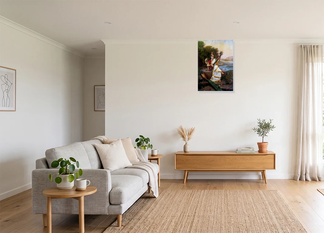 Office with artwork