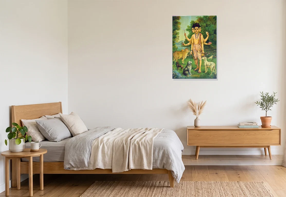 Bedroom with artwork