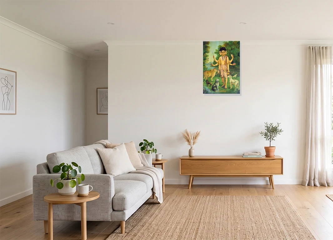 Office with artwork