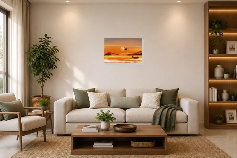 Hotel Lobby mockup with artwork