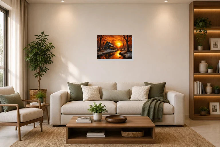Hotel Lobby mockup with artwork