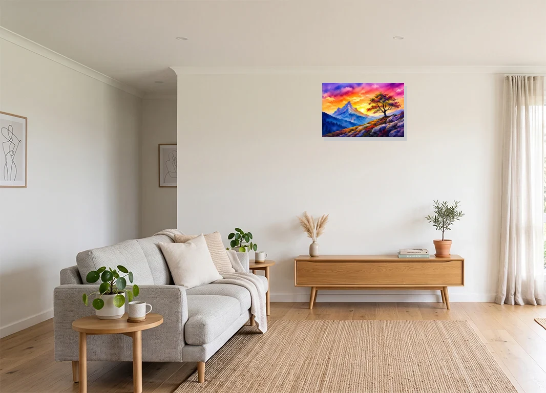 Office mockup with artwork