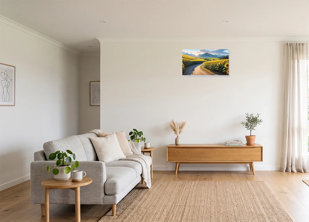 Office mockup with artwork
