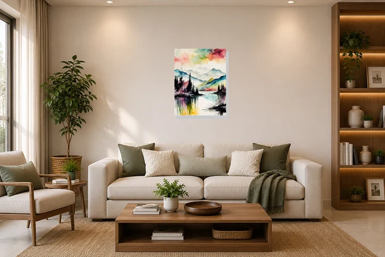 Hotel Lobby mockup with artwork