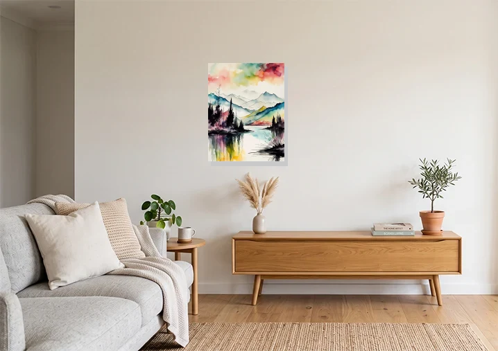 Living Room mockup with artwork