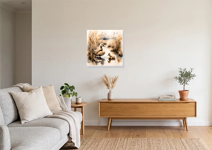 Living Room mockup with artwork
