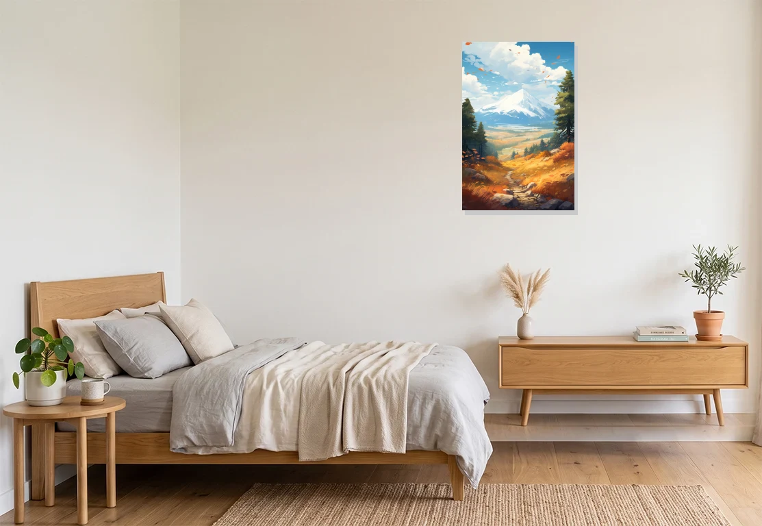 Bedroom mockup with artwork