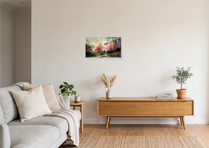 Living Room mockup with artwork