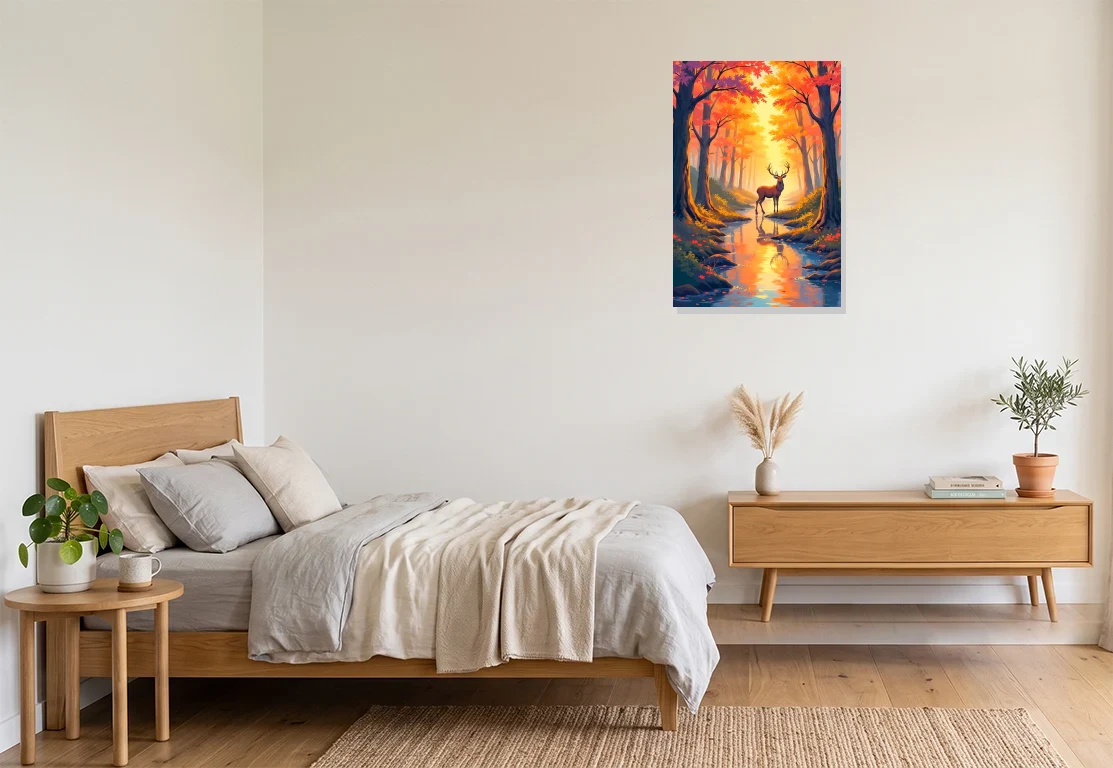 Bedroom mockup with artwork