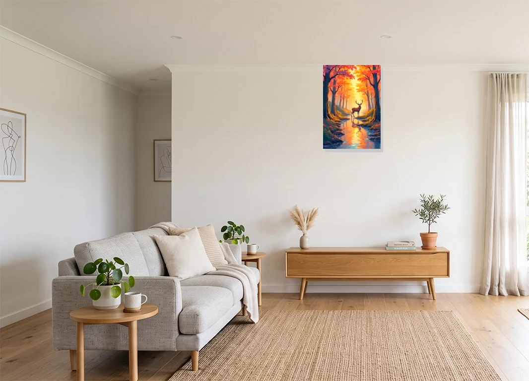 Office mockup with artwork