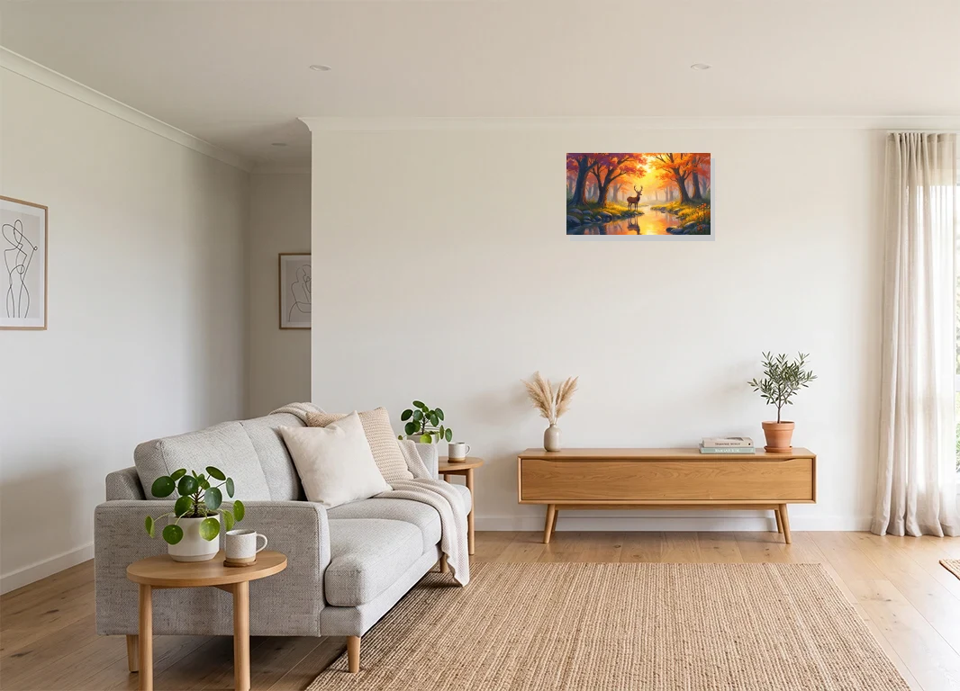 Office mockup with artwork