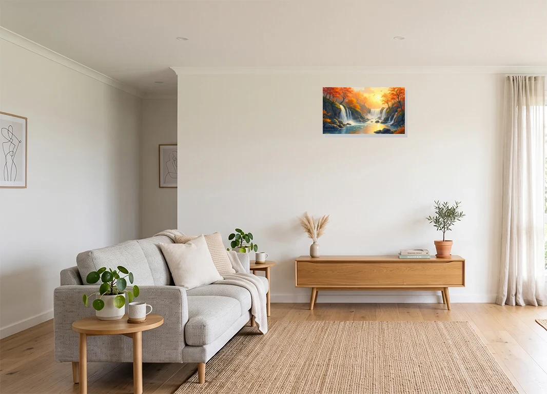 Office mockup with artwork