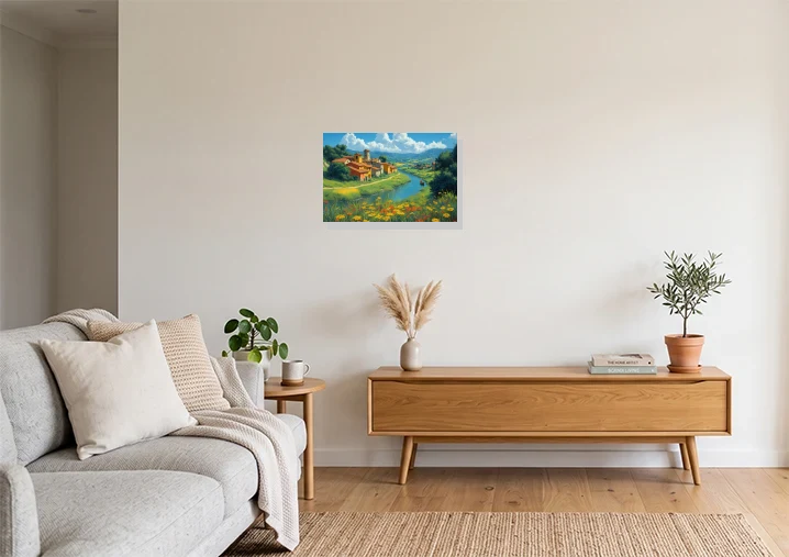 Living Room mockup with artwork