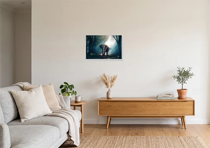 Living Room mockup with artwork