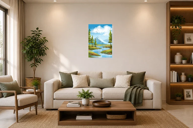 Hotel Lobby mockup with artwork