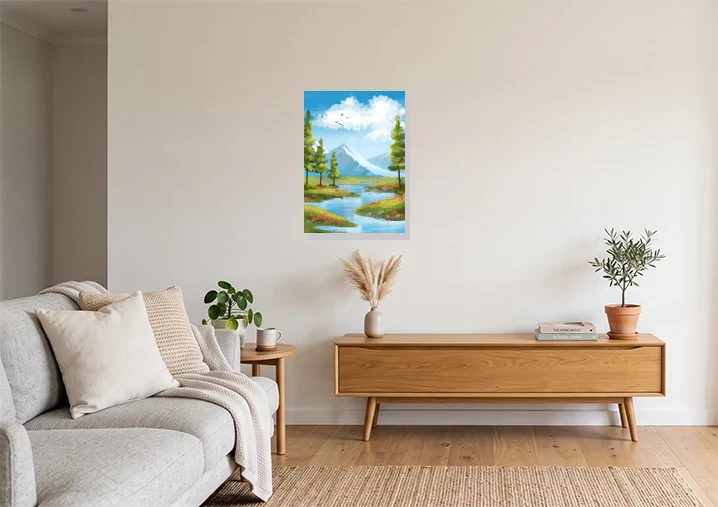 Living Room mockup with artwork