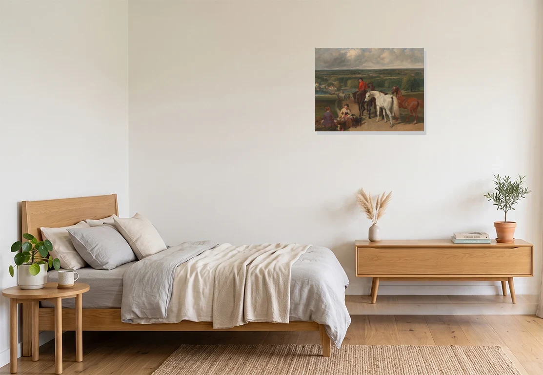 Bedroom mockup with artwork