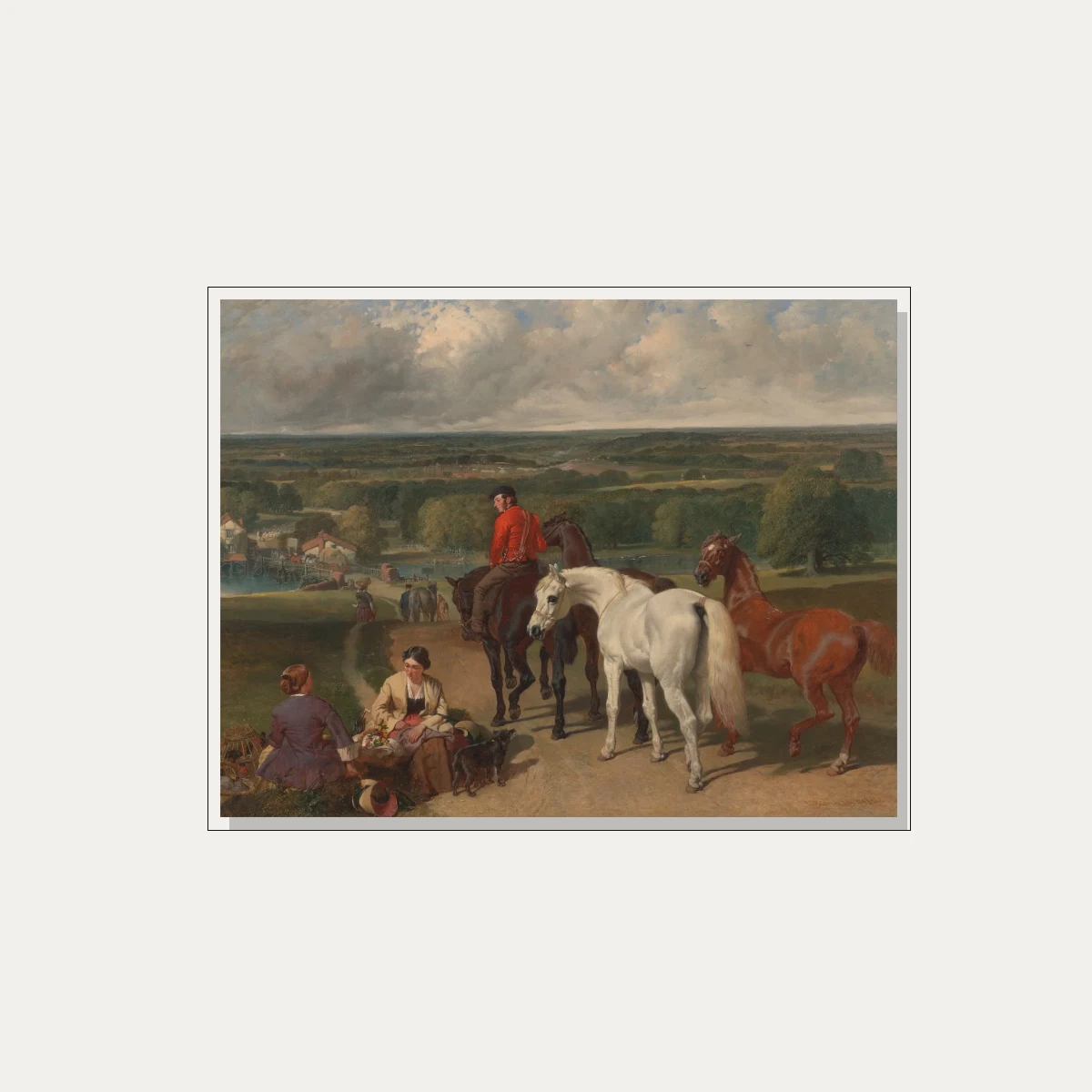 Classic English Countryside Hunting Scene — floater frame preview | PrintPosters.in